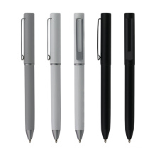 2020 New arrival matt black silver plated pens with logo slogan printed